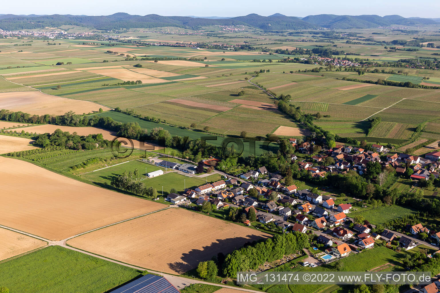 Dierbach im Bundesland Rheinland-Pfalz, Deutschland aus der Vogelperspektive