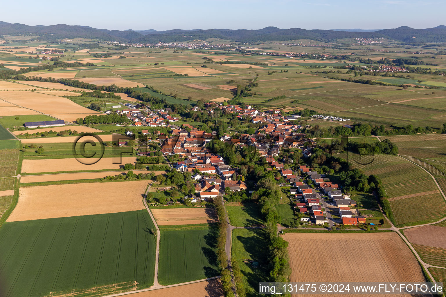 Vollmersweiler im Bundesland Rheinland-Pfalz, Deutschland von der Drohne aus gesehen