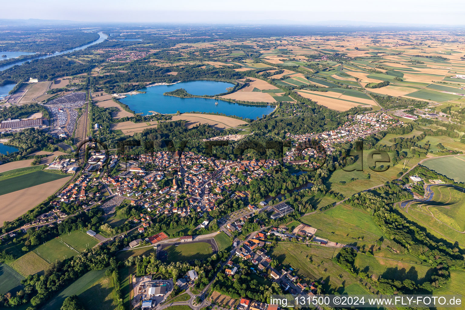 Lauterbourg im Bundesland Bas-Rhin, Frankreich von oben