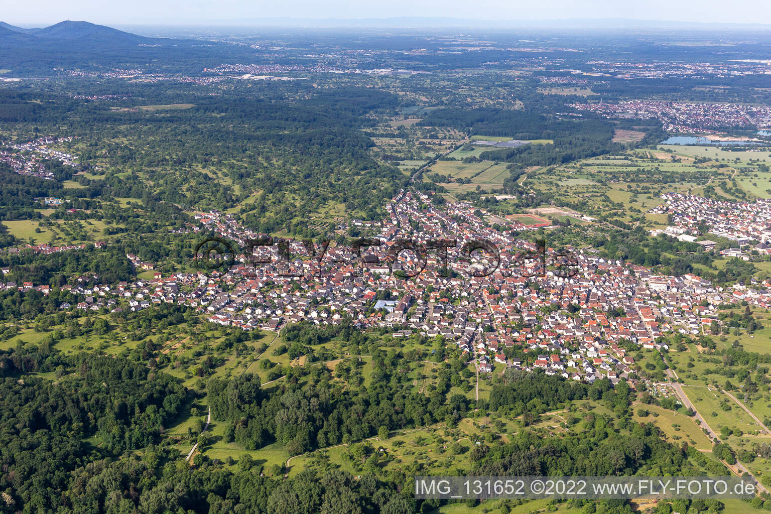 Malsch im Bundesland Baden-Württemberg, Deutschland von oben gesehen