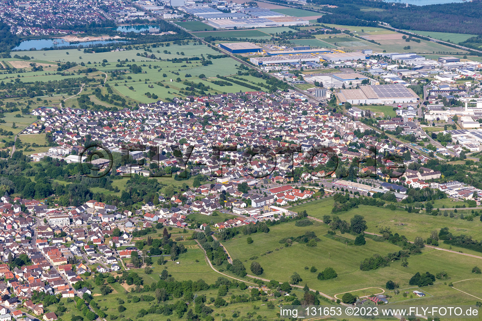Malsch im Bundesland Baden-Württemberg, Deutschland vom Flugzeug aus