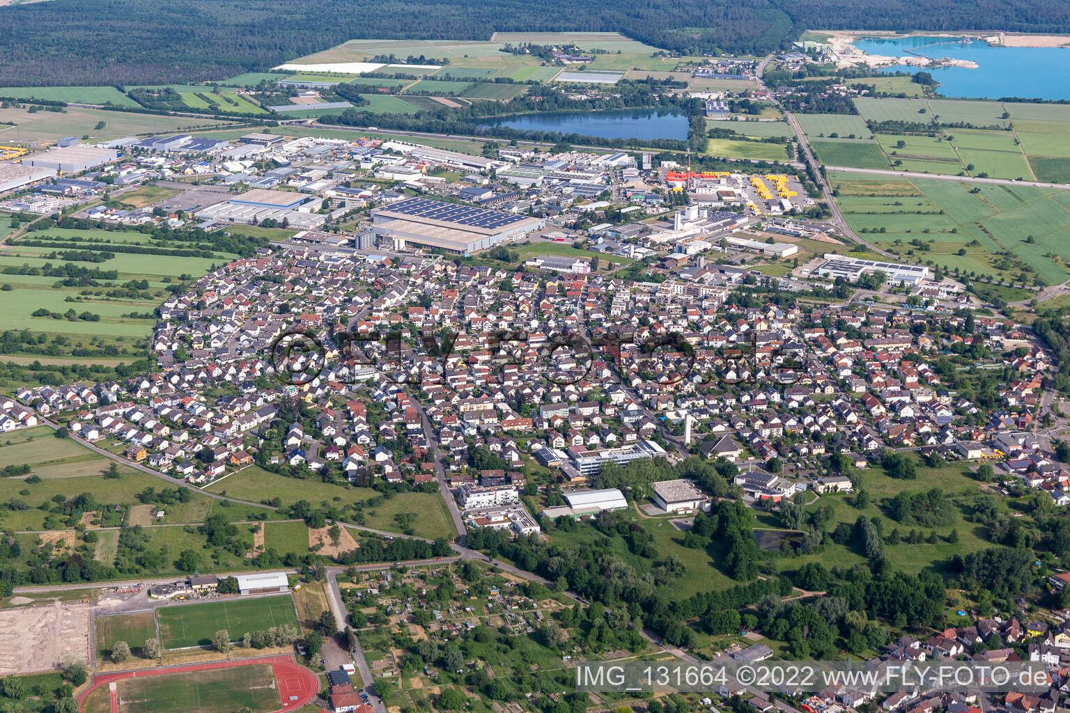 Drohnenaufname von Malsch im Bundesland Baden-Württemberg, Deutschland