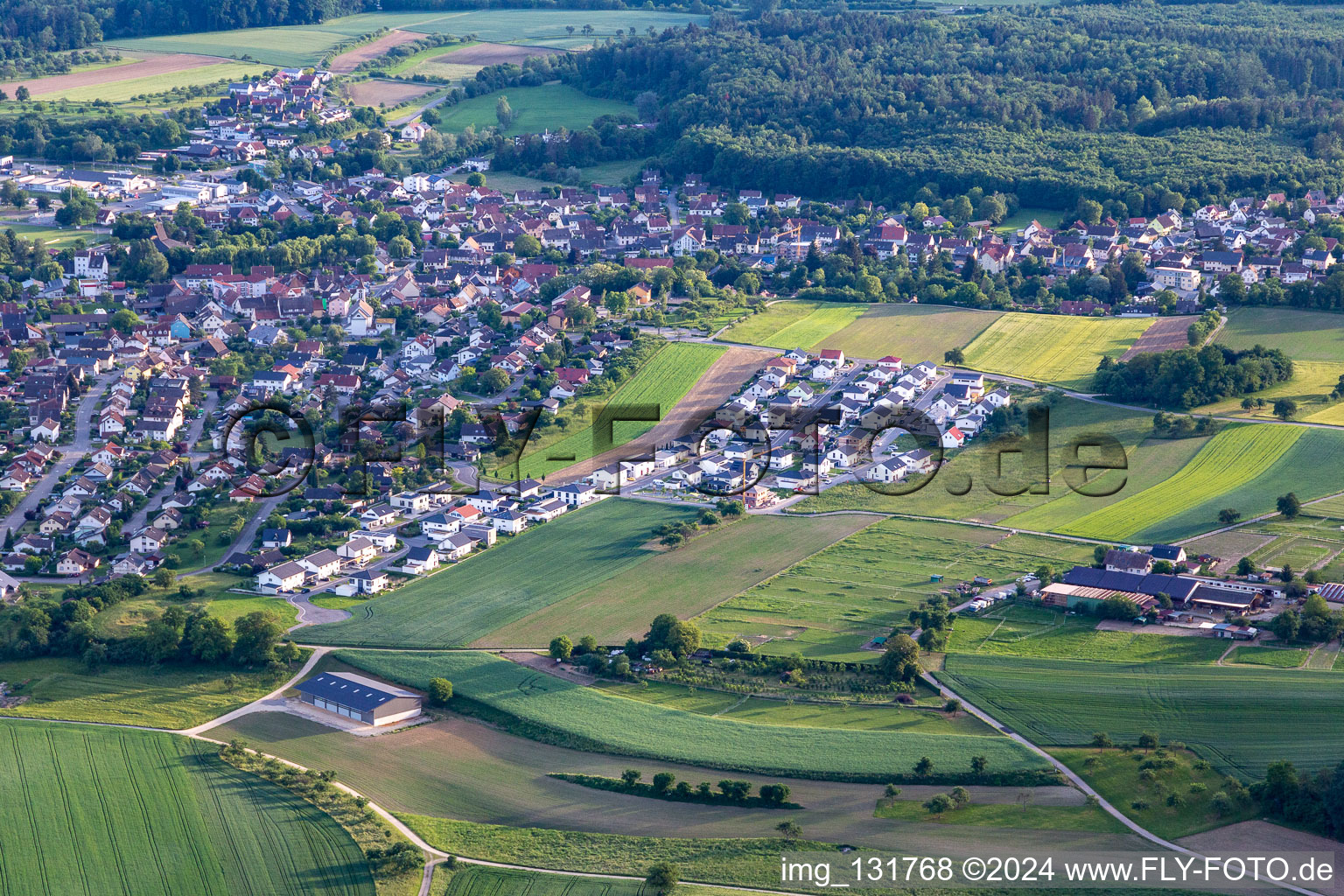 Neubaugebiet Leimgrube in Volkertshausen im Bundesland Baden-Württemberg, Deutschland