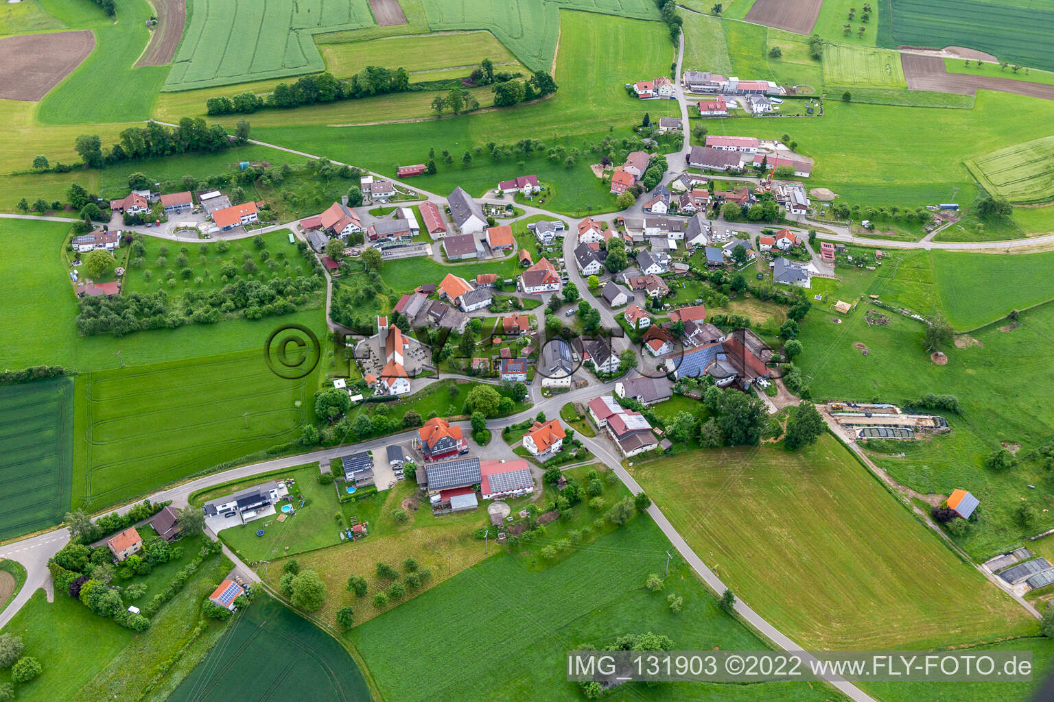 Luftbild von Danketsweiler in Horgenzell im Bundesland Baden-Württemberg, Deutschland