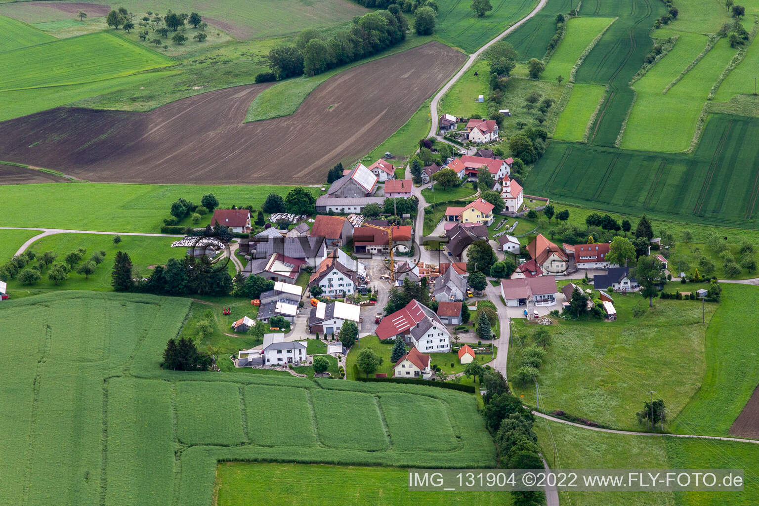 Luftaufnahme von Danketsweiler in Horgenzell im Bundesland Baden-Württemberg, Deutschland
