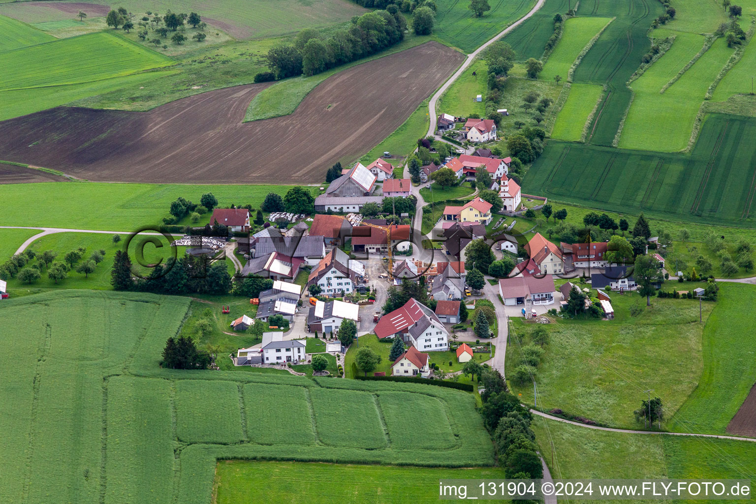 Luftaufnahme von Danketsweiler in Horgenzell im Bundesland Baden-Württemberg, Deutschland