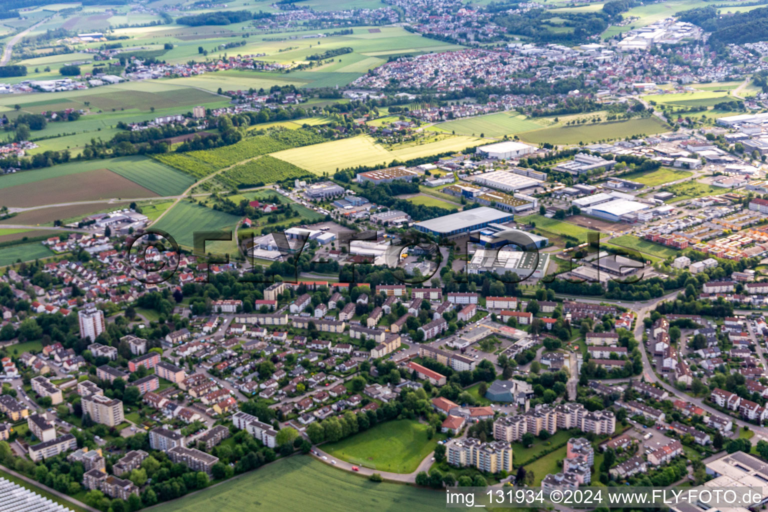 Weingarten bei Ravensburg im Bundesland Baden-Württemberg, Deutschland von oben