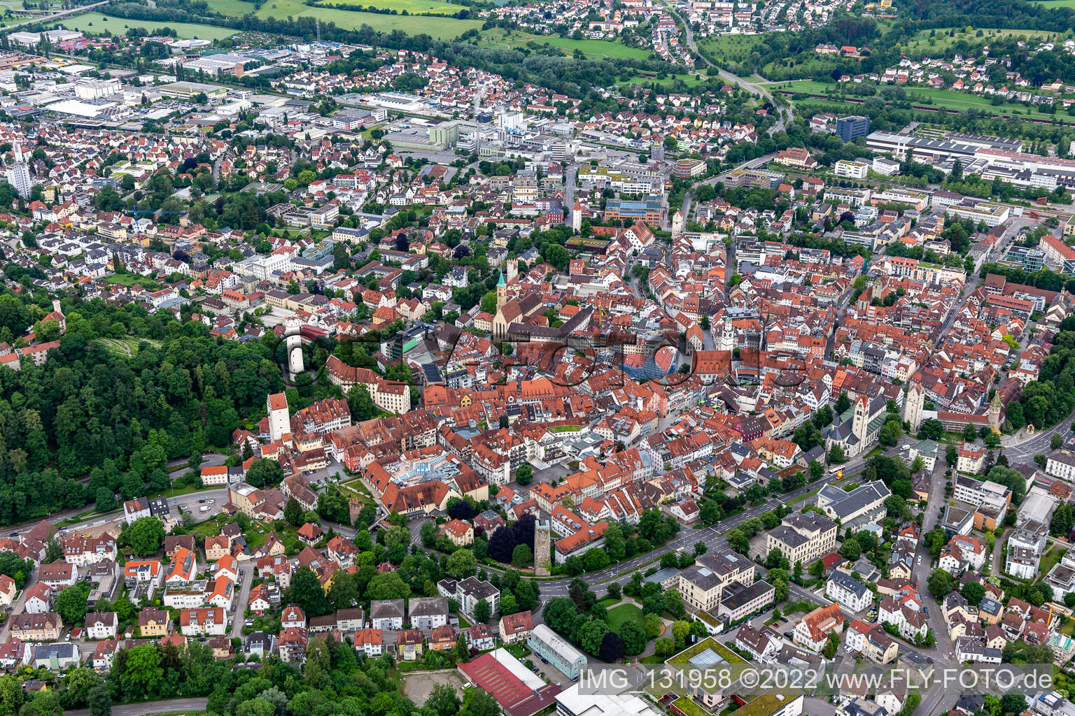 Historische Altstadt in Ravensburg im Bundesland Baden-Württemberg, Deutschland