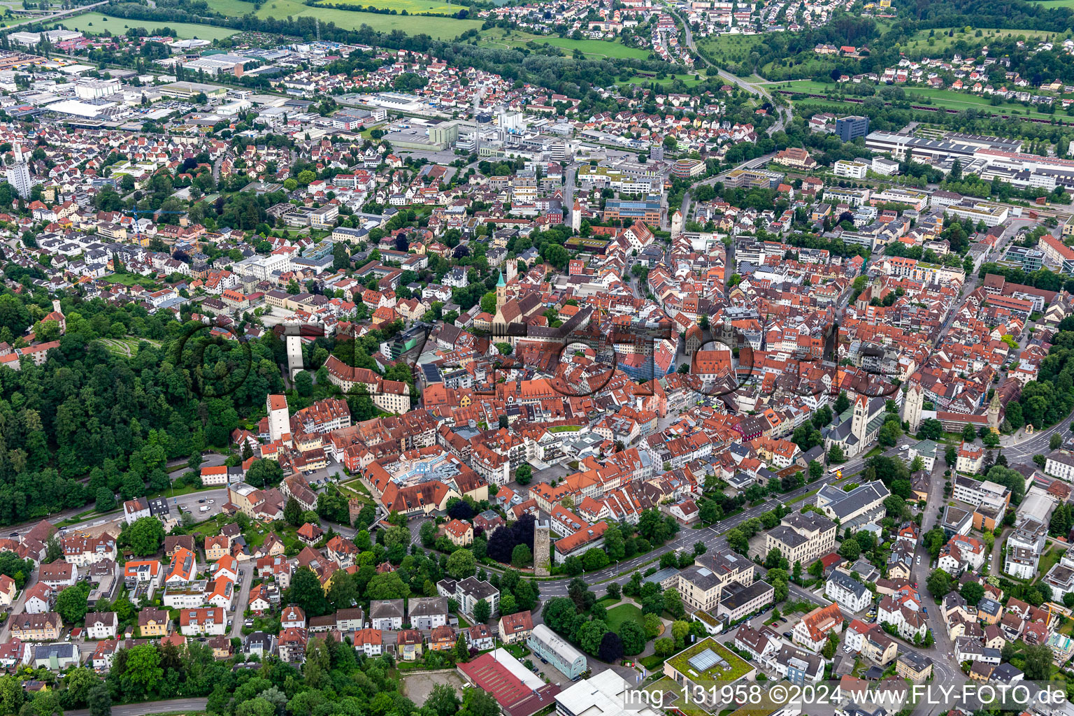 Historische Altstadt in Ravensburg im Bundesland Baden-Württemberg, Deutschland