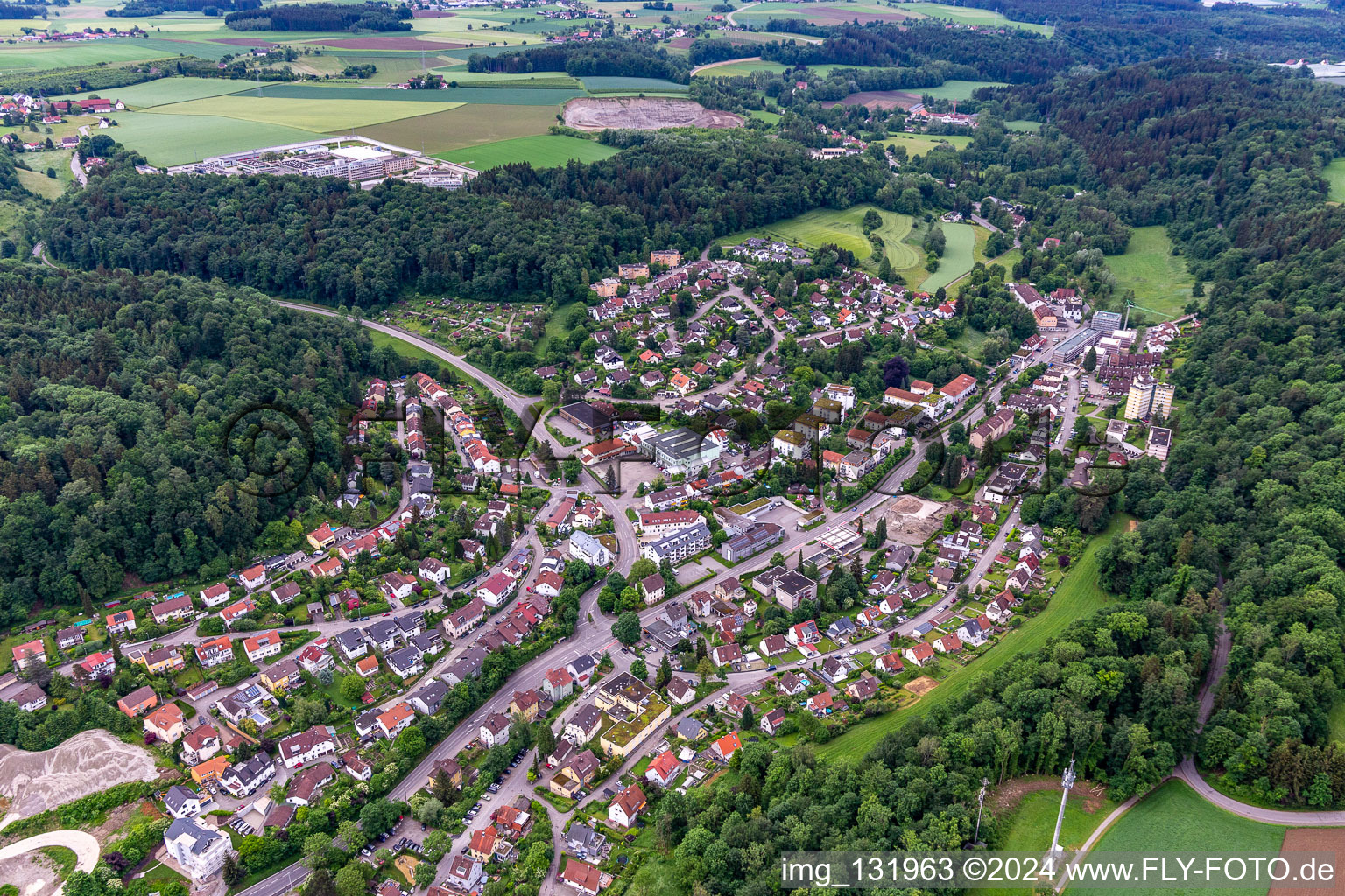 Holbeinstraße und Justizvollzugsanstalt in Ravensburg im Bundesland Baden-Württemberg, Deutschland