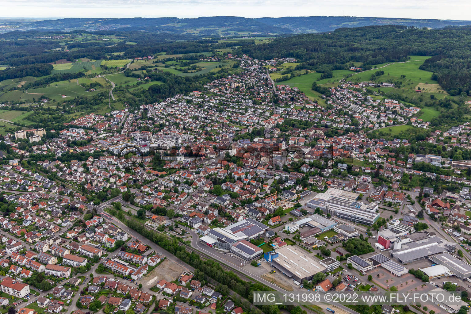 Schrägluftbild von Markdorf im Bundesland Baden-Württemberg, Deutschland