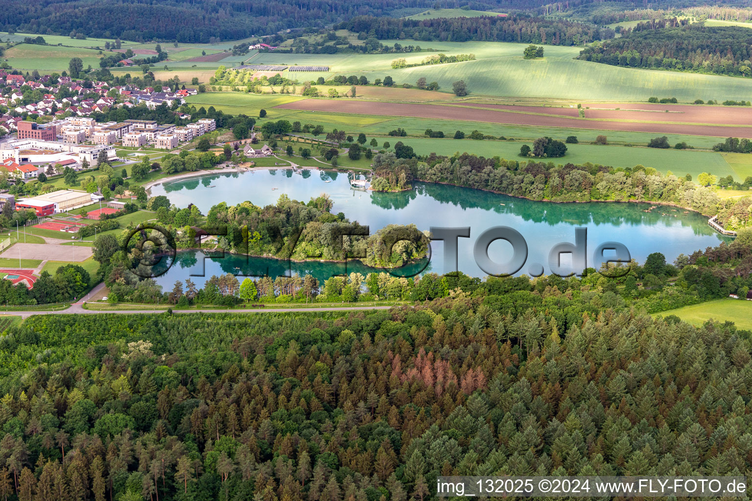 Luftbild von Mimmenhausen Schlosssee in Salem im Bundesland Baden-Württemberg, Deutschland