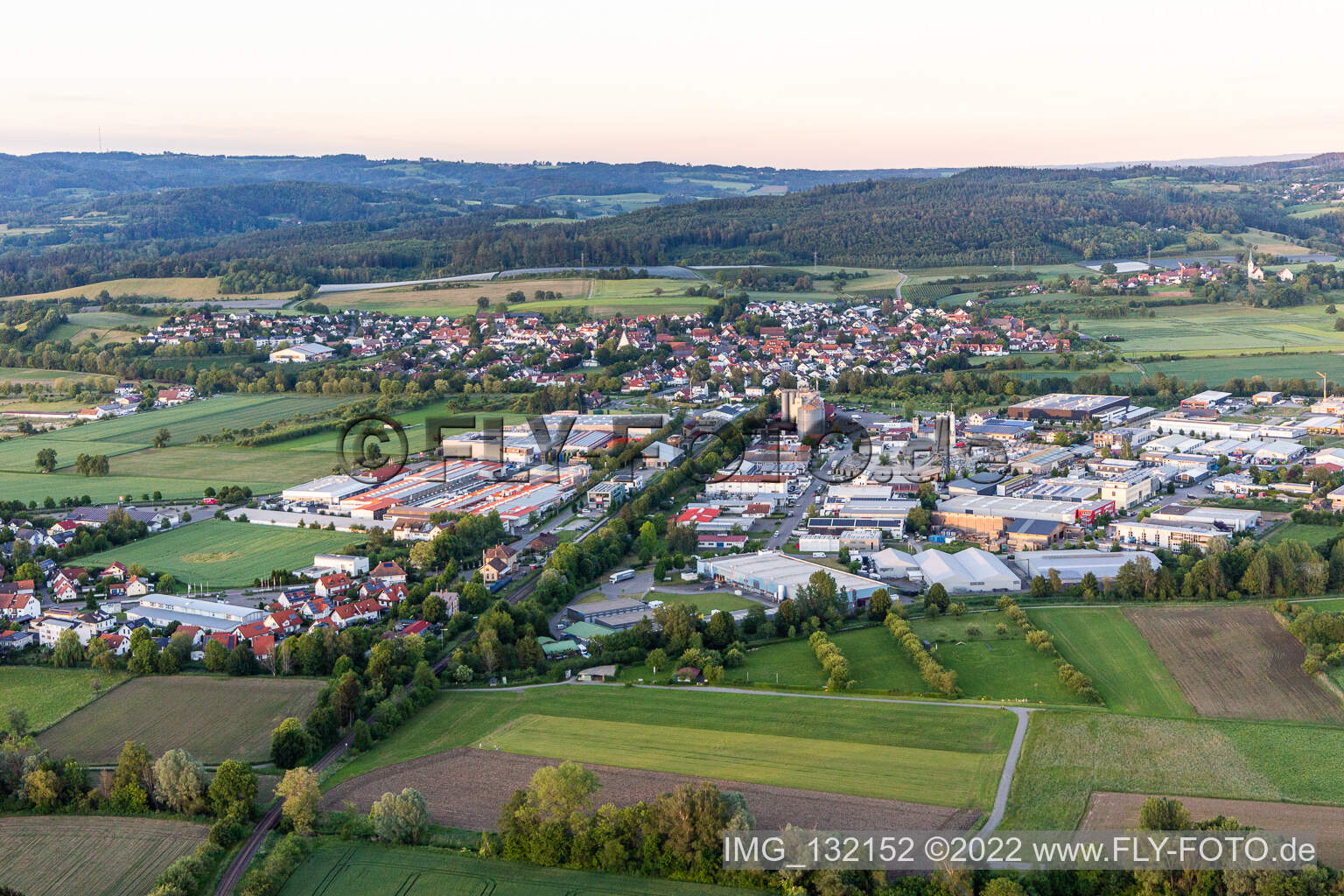 Luftaufnahme von Industriegebiet Mimmenhausen in Salem im Bundesland Baden-Württemberg, Deutschland