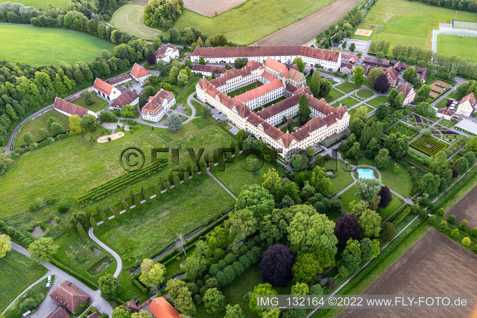 Luftaufnahme von Schule Schloss Salem im Bundesland Baden-Württemberg, Deutschland