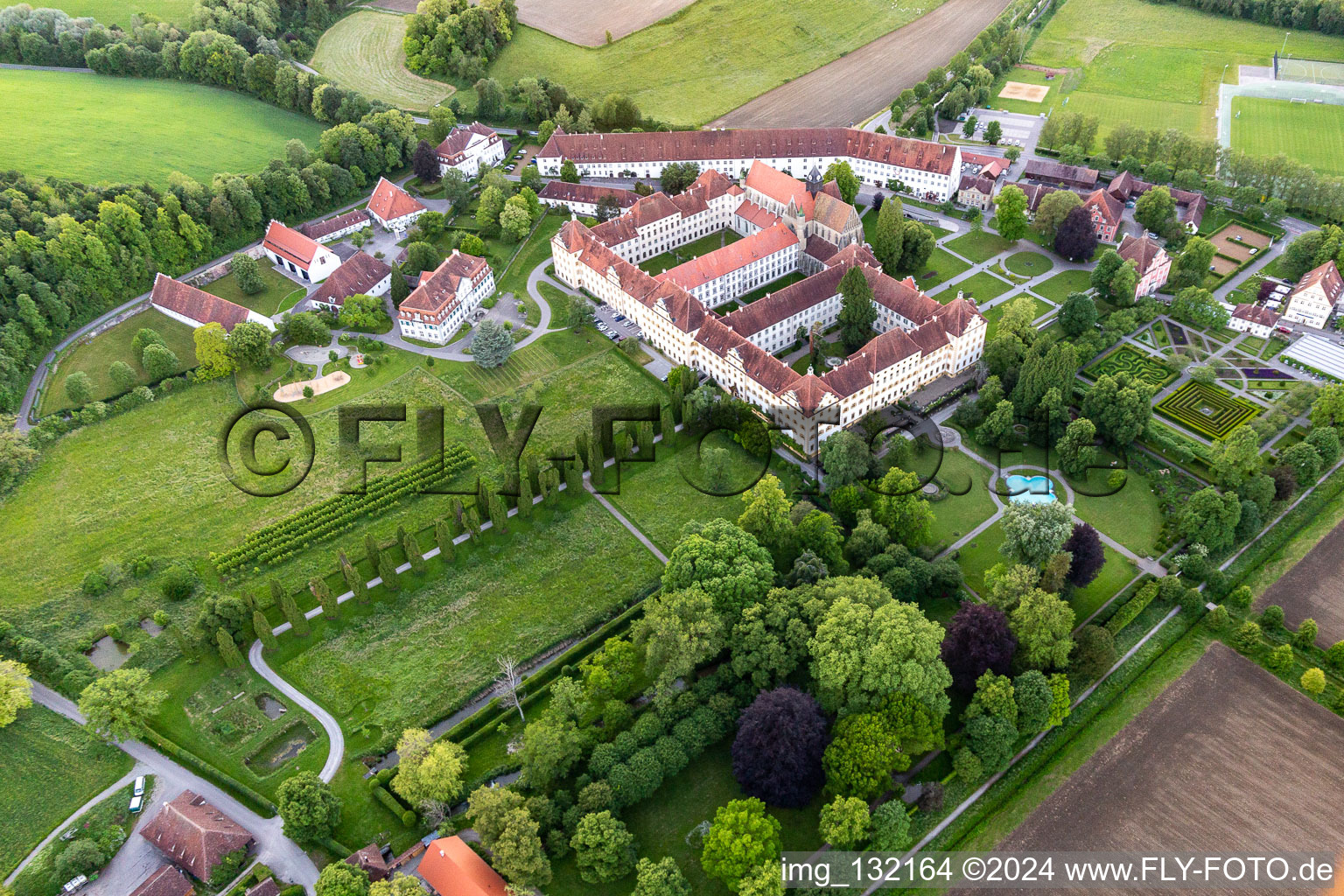 Luftaufnahme von Schule Schloss Salem im Ortsteil Stefansfeld im Bundesland Baden-Württemberg, Deutschland