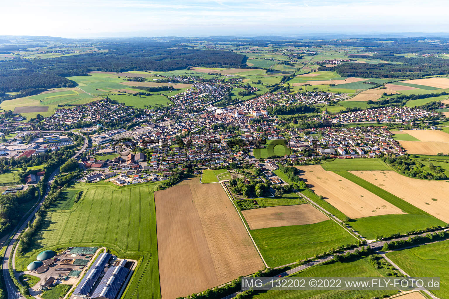 Drohnenbild von Meßkirch im Bundesland Baden-Württemberg, Deutschland
