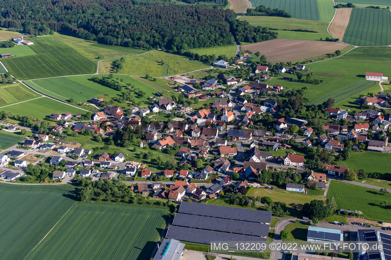Luftbild von Heudorf in Meßkirch im Bundesland Baden-Württemberg, Deutschland