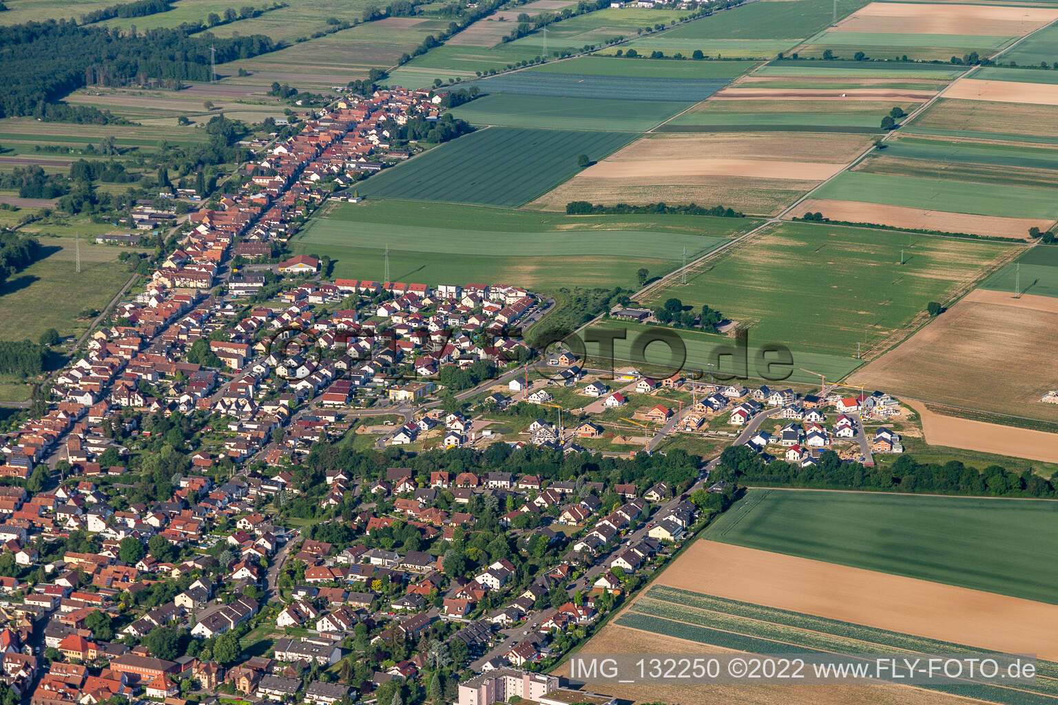 Neubaugebiet K2 in Kandel im Bundesland Rheinland-Pfalz, Deutschland von der Drohne aus gesehen