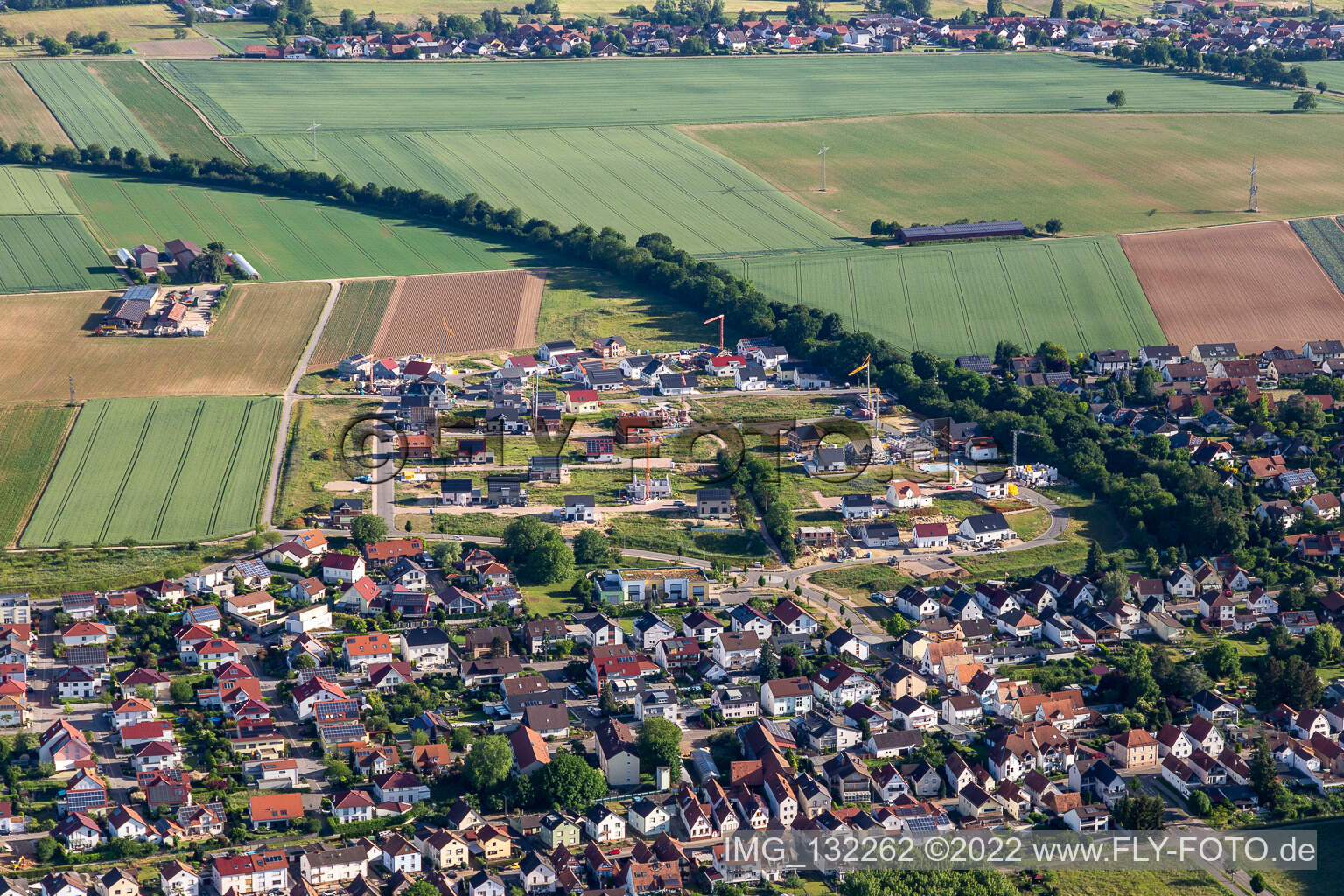 Luftaufnahme von Neubaugebiet K2 in Kandel im Bundesland Rheinland-Pfalz, Deutschland