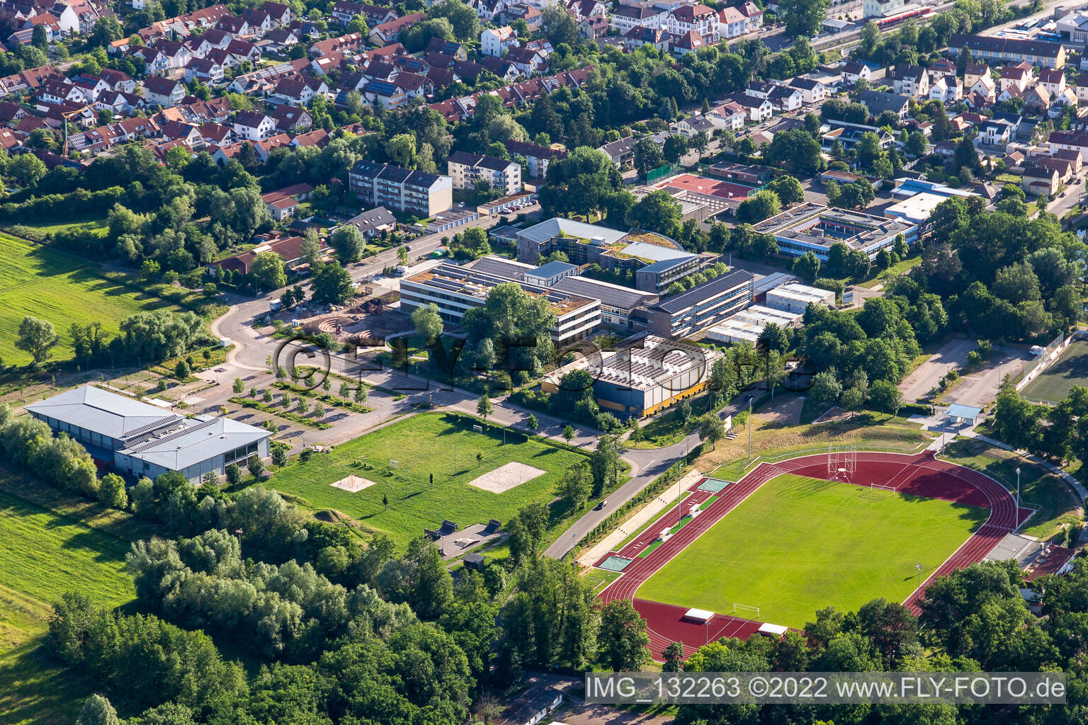 Luftbild von IGS Neubau in Kandel im Bundesland Rheinland-Pfalz, Deutschland