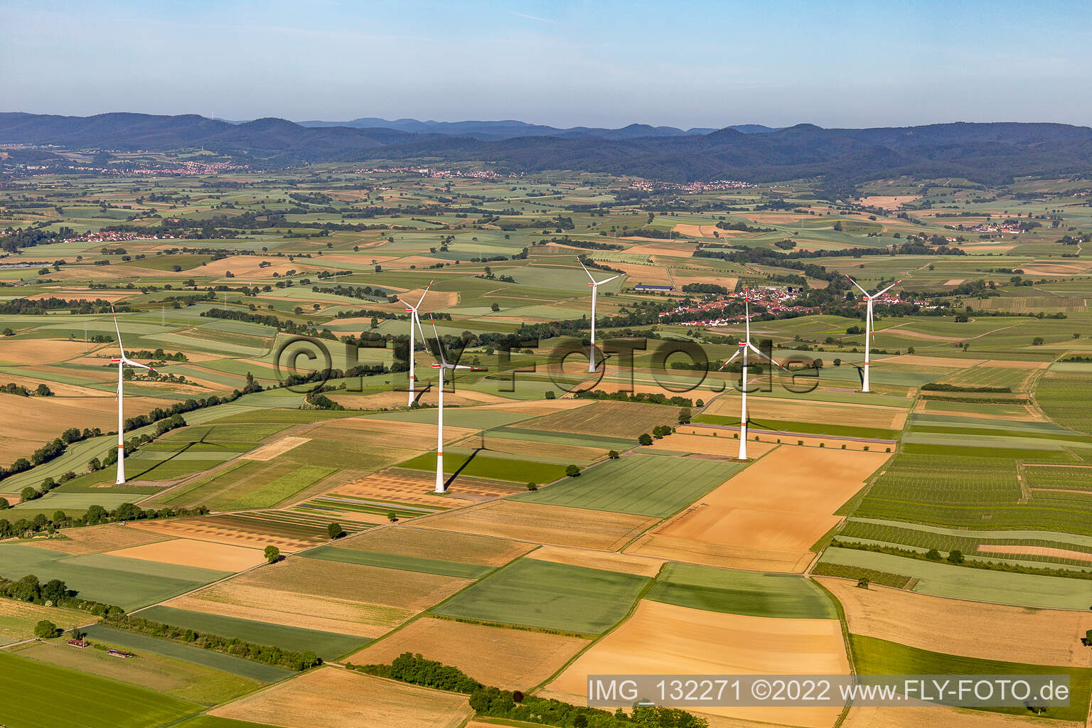 Windpark Freckenfeld im Bundesland Rheinland-Pfalz, Deutschland