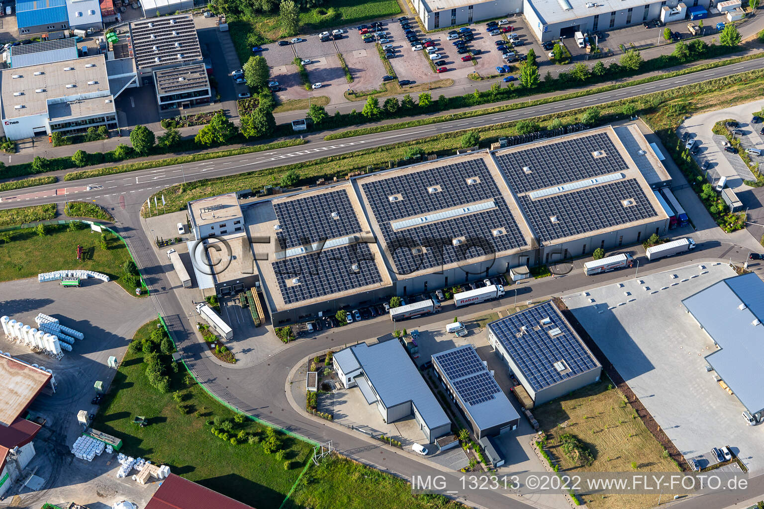 Luftbild von Klarsicht-verpackungen Weber GmbH im Ortsteil Herxheim in Herxheim bei Landau/Pfalz im Bundesland Rheinland-Pfalz, Deutschland