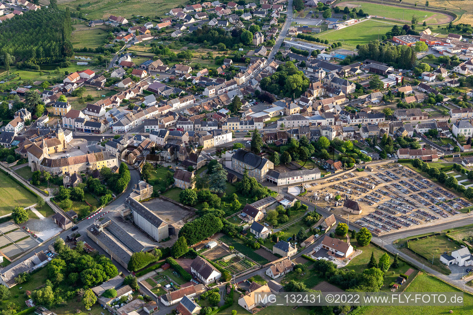 Luftbild von Bouloire im Bundesland Sarthe, Frankreich