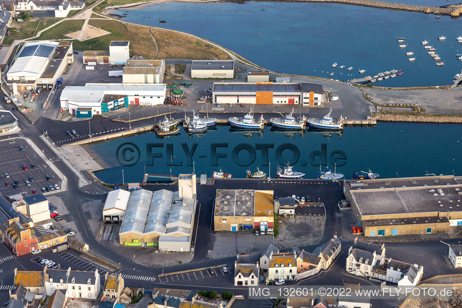 Luftbild von Port de pêche de Saint-Guénolé in Penmarch im Bundesland Finistère, Frankreich