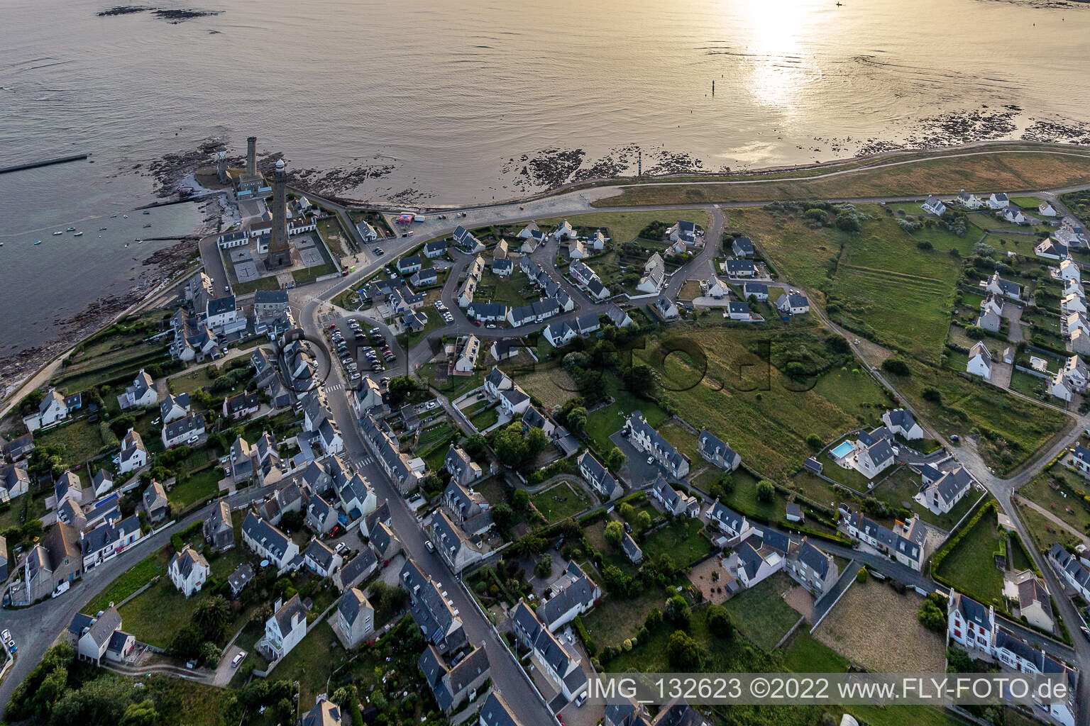 Luftaufnahme von Penmarch im Bundesland Finistère, Frankreich