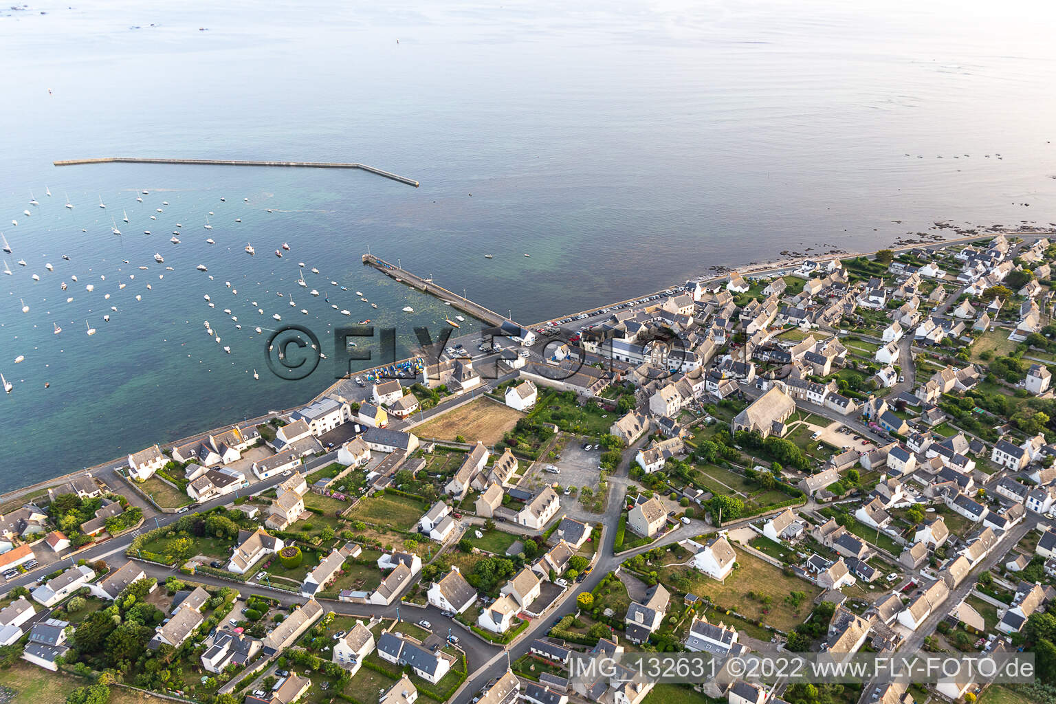 Luftbild von Estacade de Kérity in Penmarch im Bundesland Finistère, Frankreich