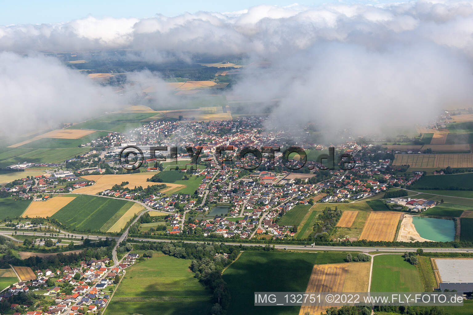 Luftaufnahme von Pilsting im Bundesland Bayern, Deutschland