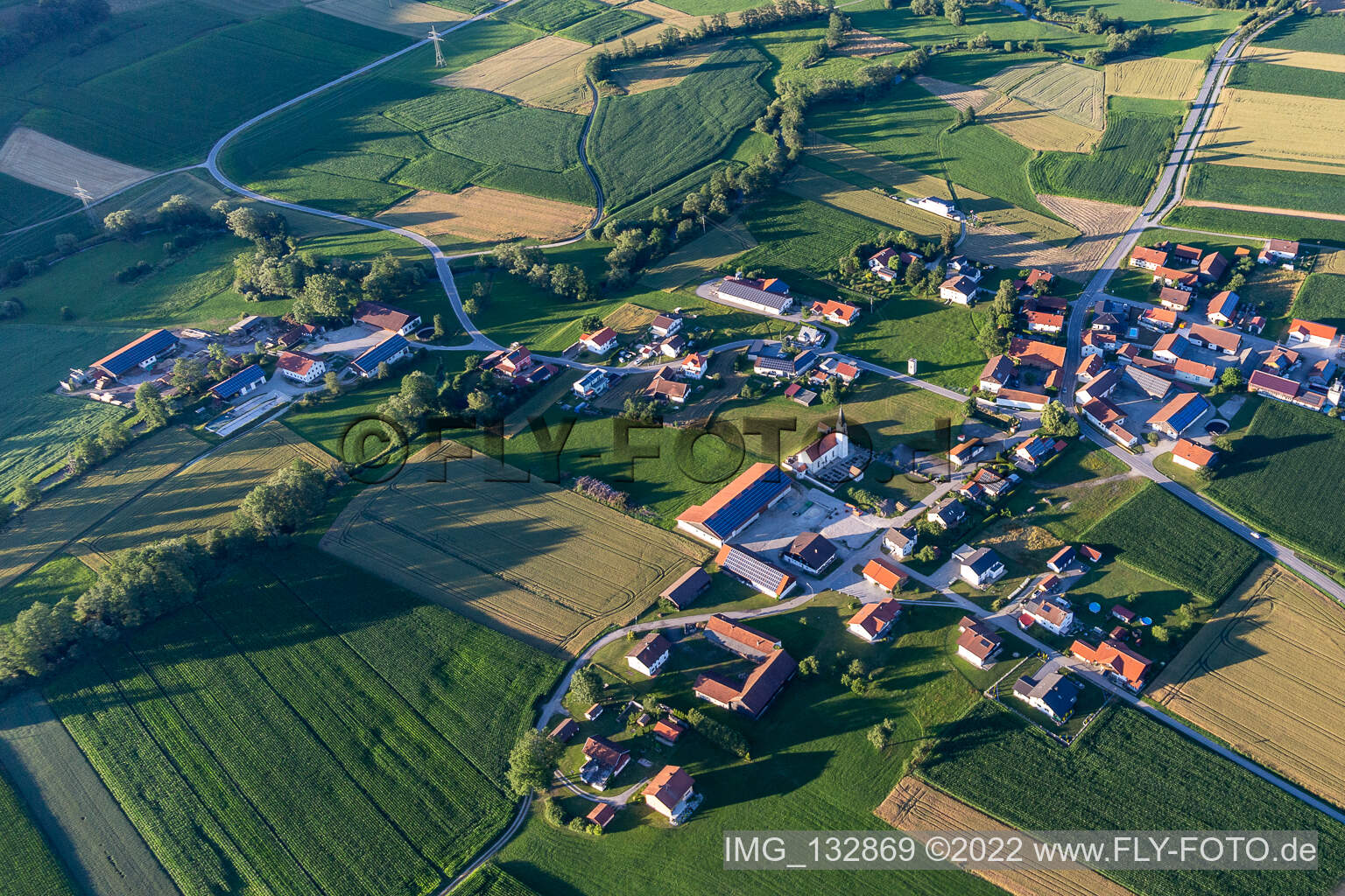 Luftbild von Obergrafendorf in Roßbach im Bundesland Bayern, Deutschland