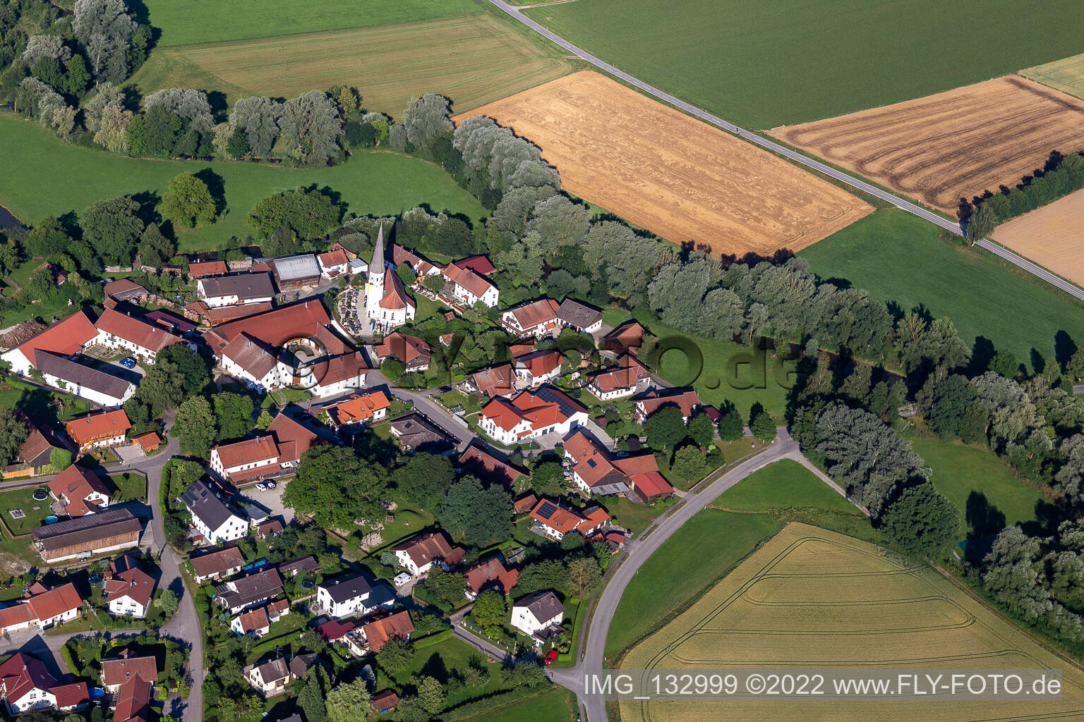 Luftbild von Leberskirchen an der Vils bei Rutting in Schalkham im Bundesland Bayern, Deutschland