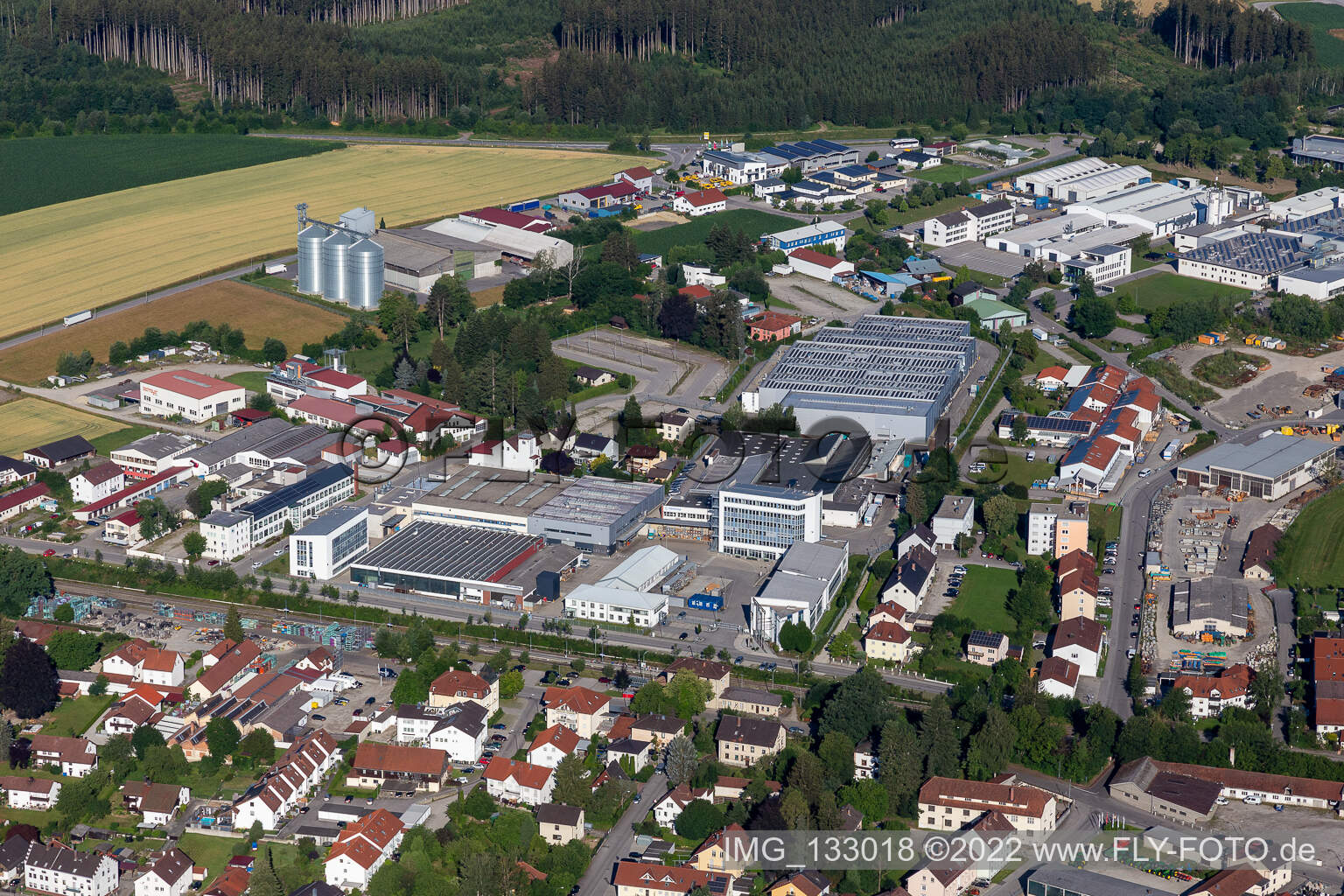 Industriegebiet Industriestraße in Vilsbiburg im Bundesland Bayern, Deutschland