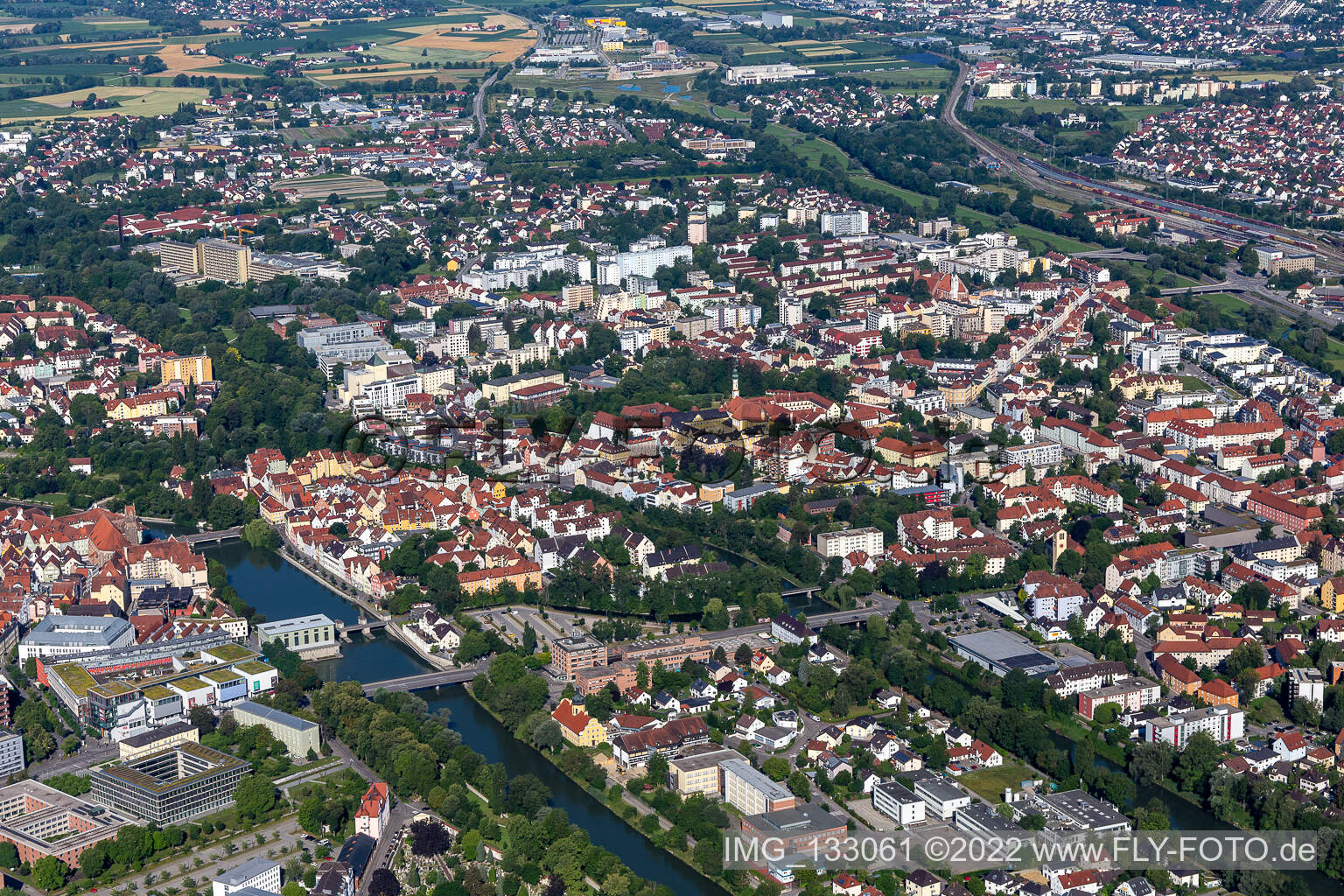 Hammerinsel zw. Isar und kleiner Isar in Landshut im Bundesland Bayern, Deutschland