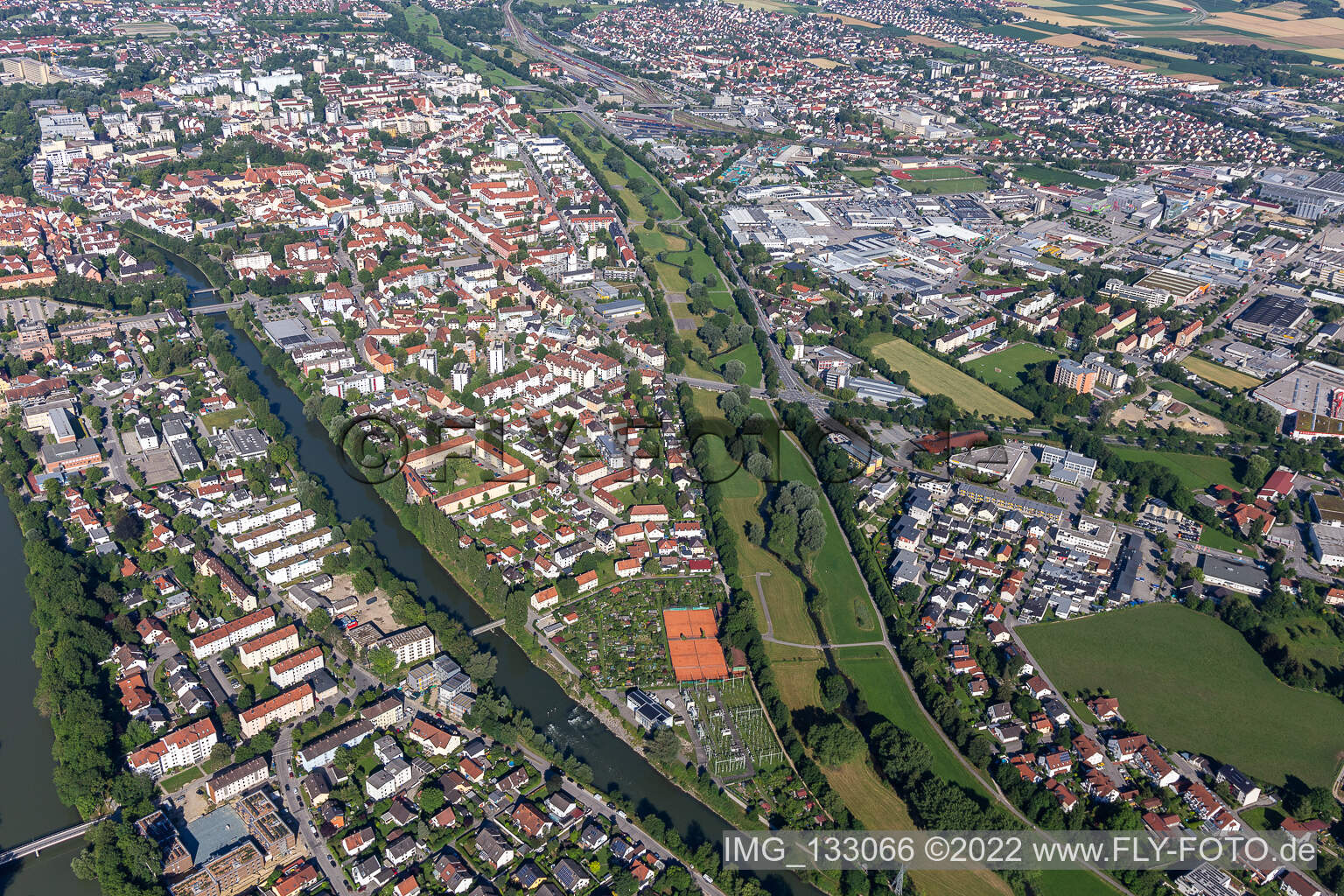 Luftbild von Landshut im Bundesland Bayern, Deutschland