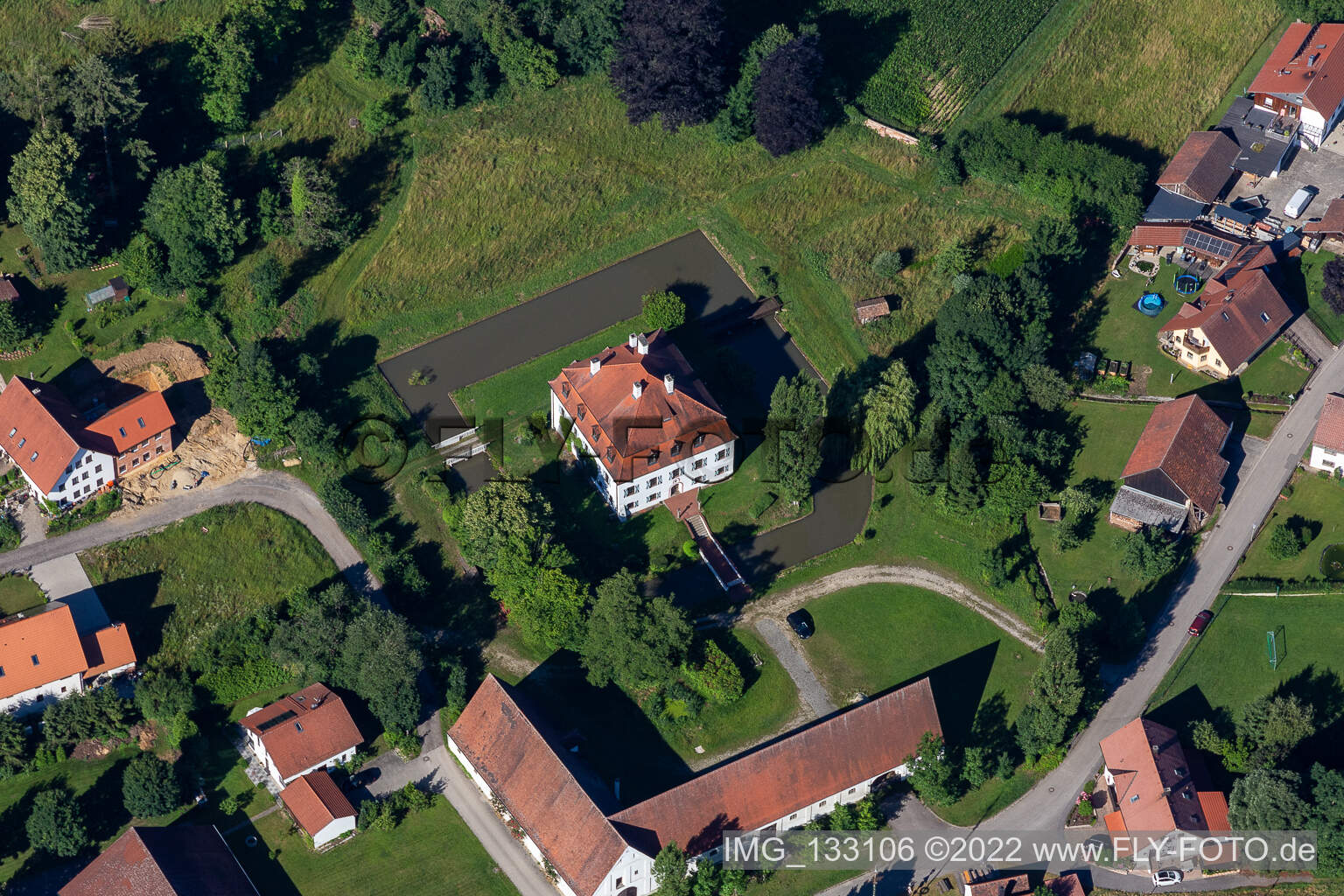 Luftbild von Weihenstephan Schloss in Hohenthann im Bundesland Bayern, Deutschland