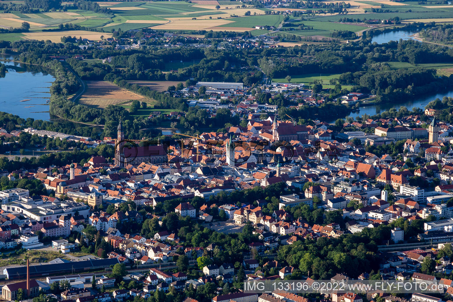 Luftbild von Straubing im Bundesland Bayern, Deutschland