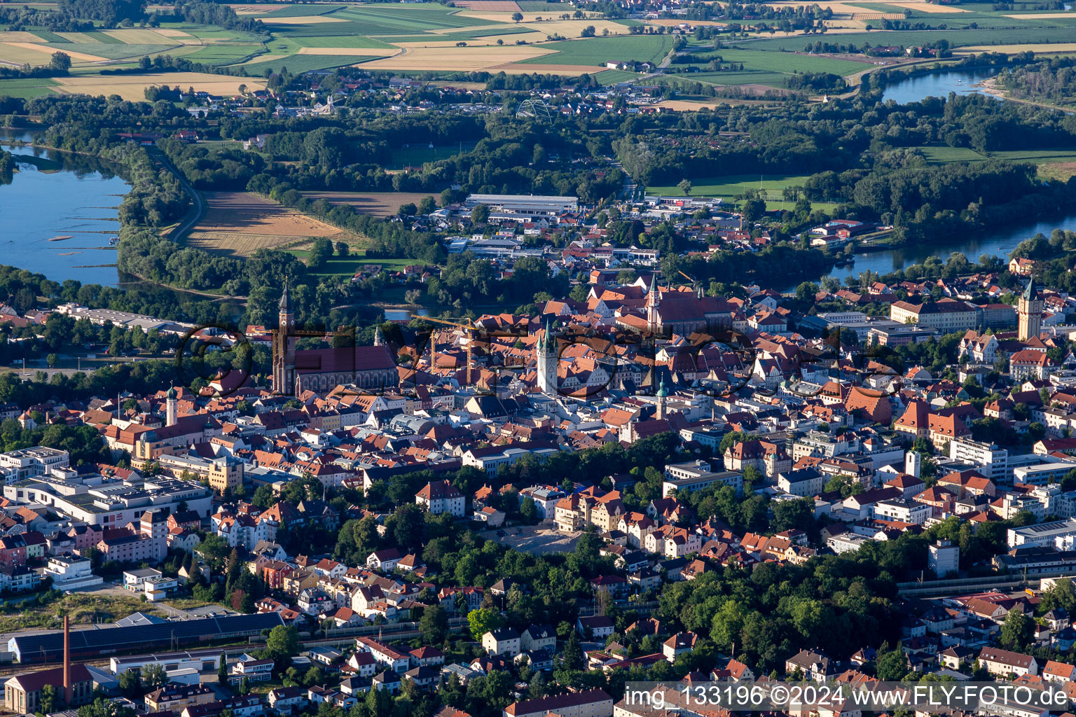 Luftbild von Straubing im Bundesland Bayern, Deutschland