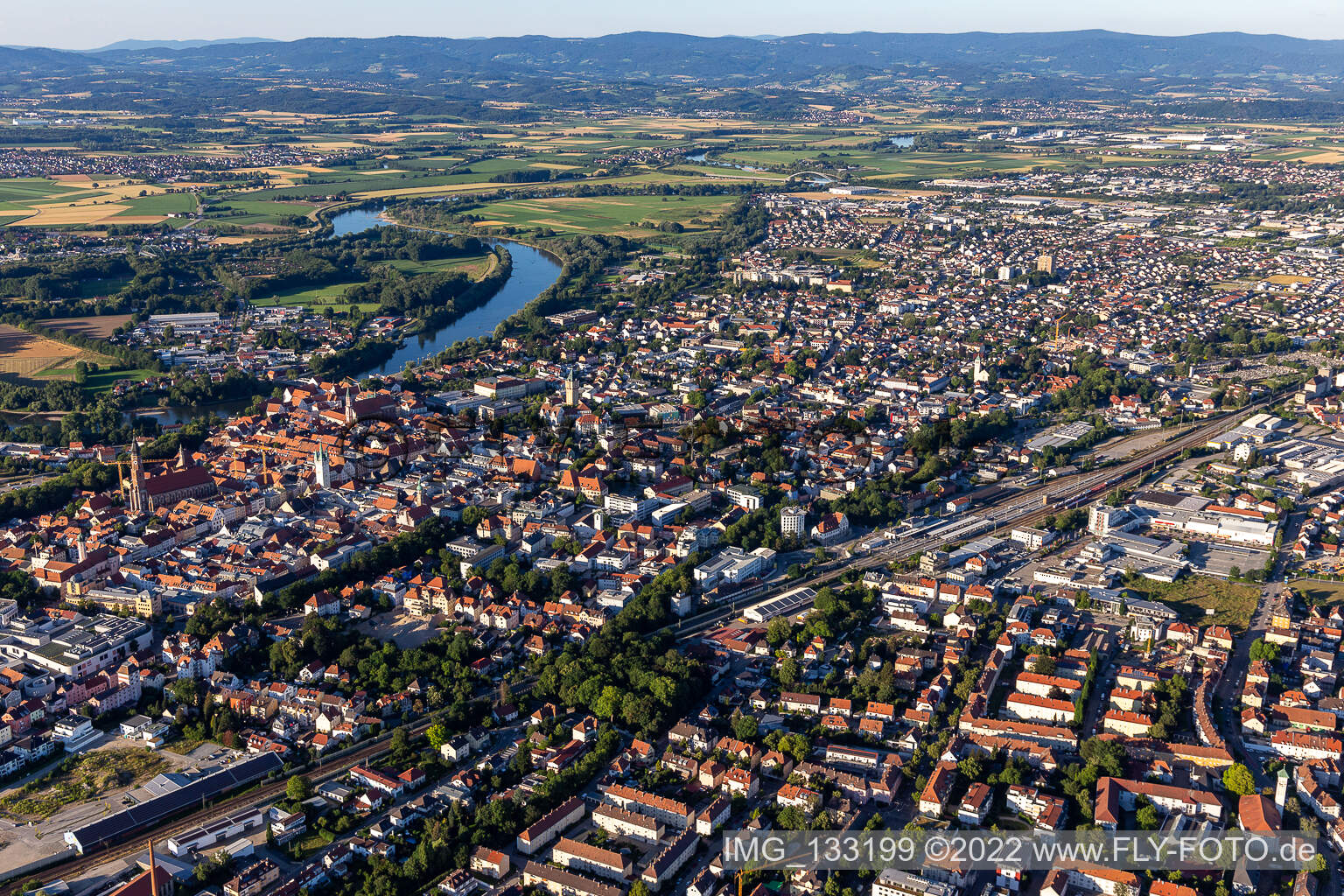 Luftaufnahme von Straubing im Bundesland Bayern, Deutschland