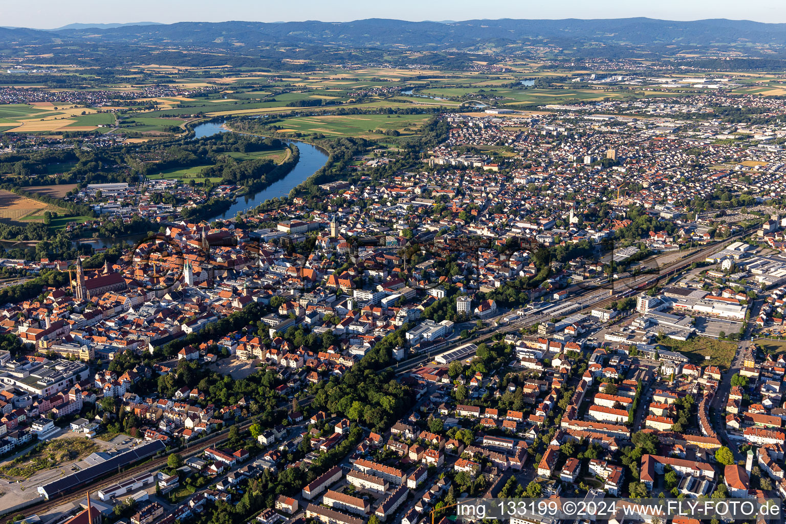 Luftaufnahme von Straubing im Bundesland Bayern, Deutschland