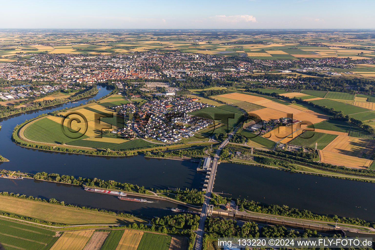 Donau und Kagers vor Straubing im Bundesland Bayern, Deutschland