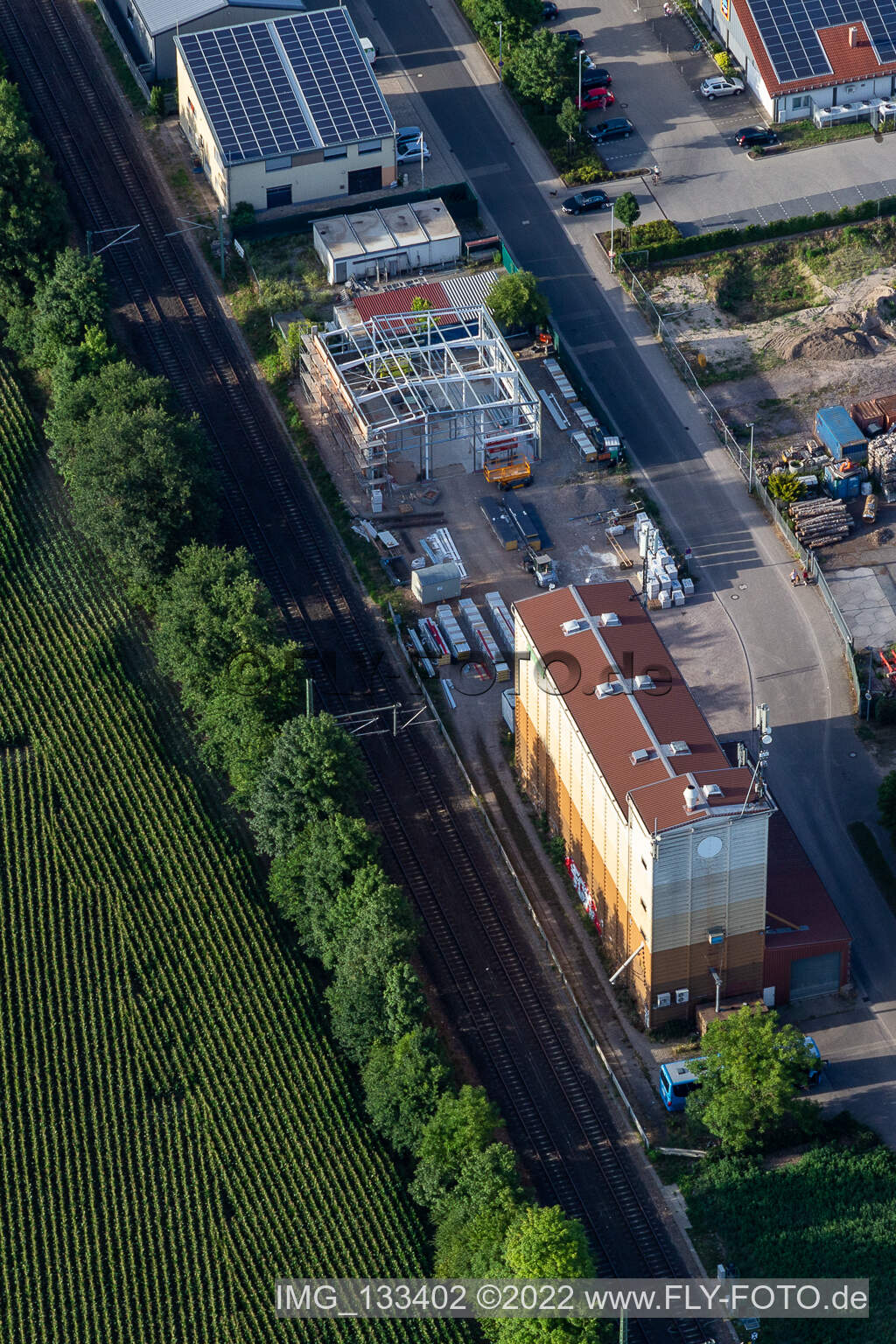 Luftbild von Raiffeisen Warenhandelsgesellschaft Südpfalz mbH in Rheinzabern im Bundesland Rheinland-Pfalz, Deutschland