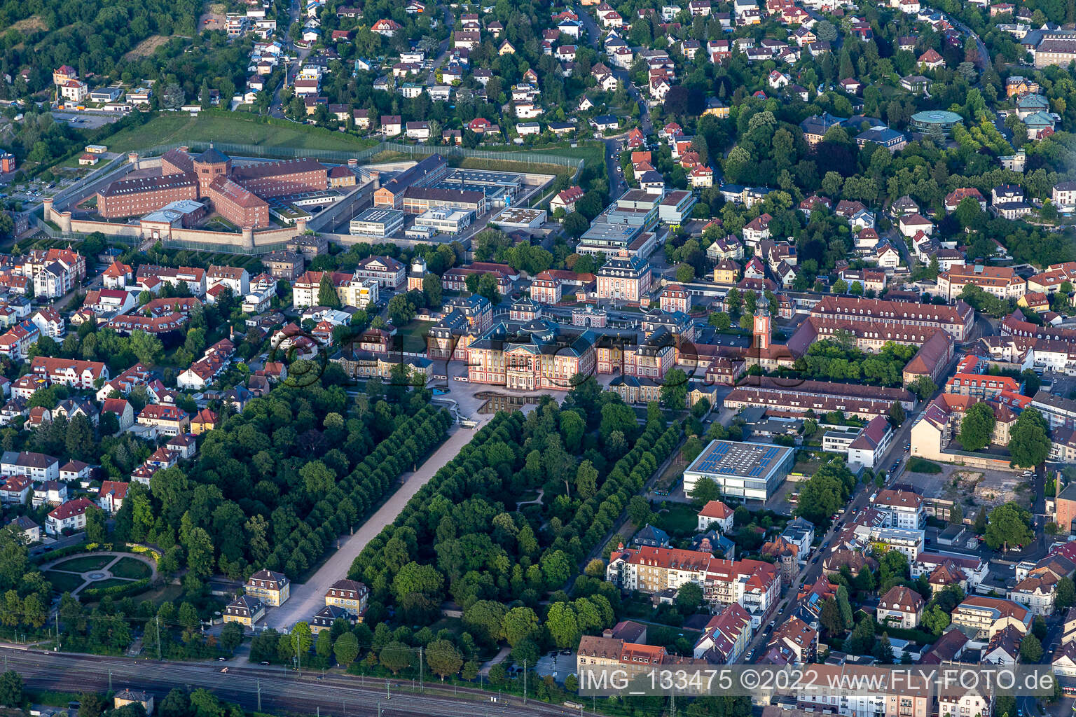 Schloss und Schlossgarten Bruchsal im Bundesland Baden-Württemberg, Deutschland