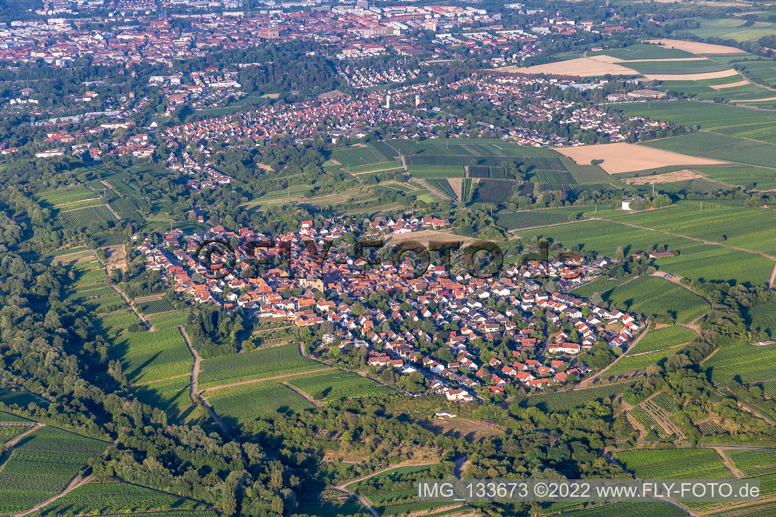 Luftbild von Ortsteil Arzheim in Landau in der Pfalz im Bundesland Rheinland-Pfalz, Deutschland