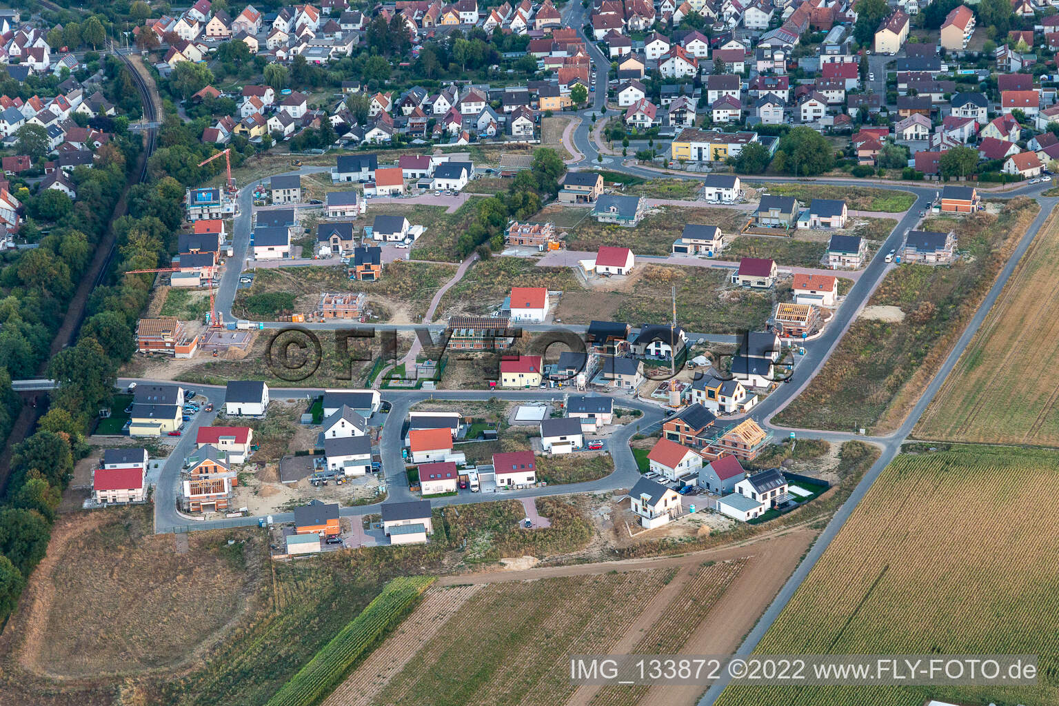 Baugebiet K2 in Kandel im Bundesland Rheinland-Pfalz, Deutschland aus der Luft betrachtet