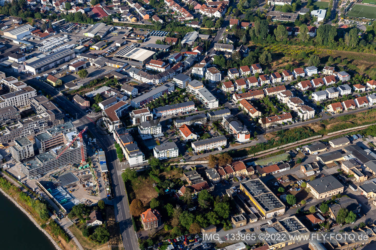 Speyer im Bundesland Rheinland-Pfalz, Deutschland aus der Drohnenperspektive