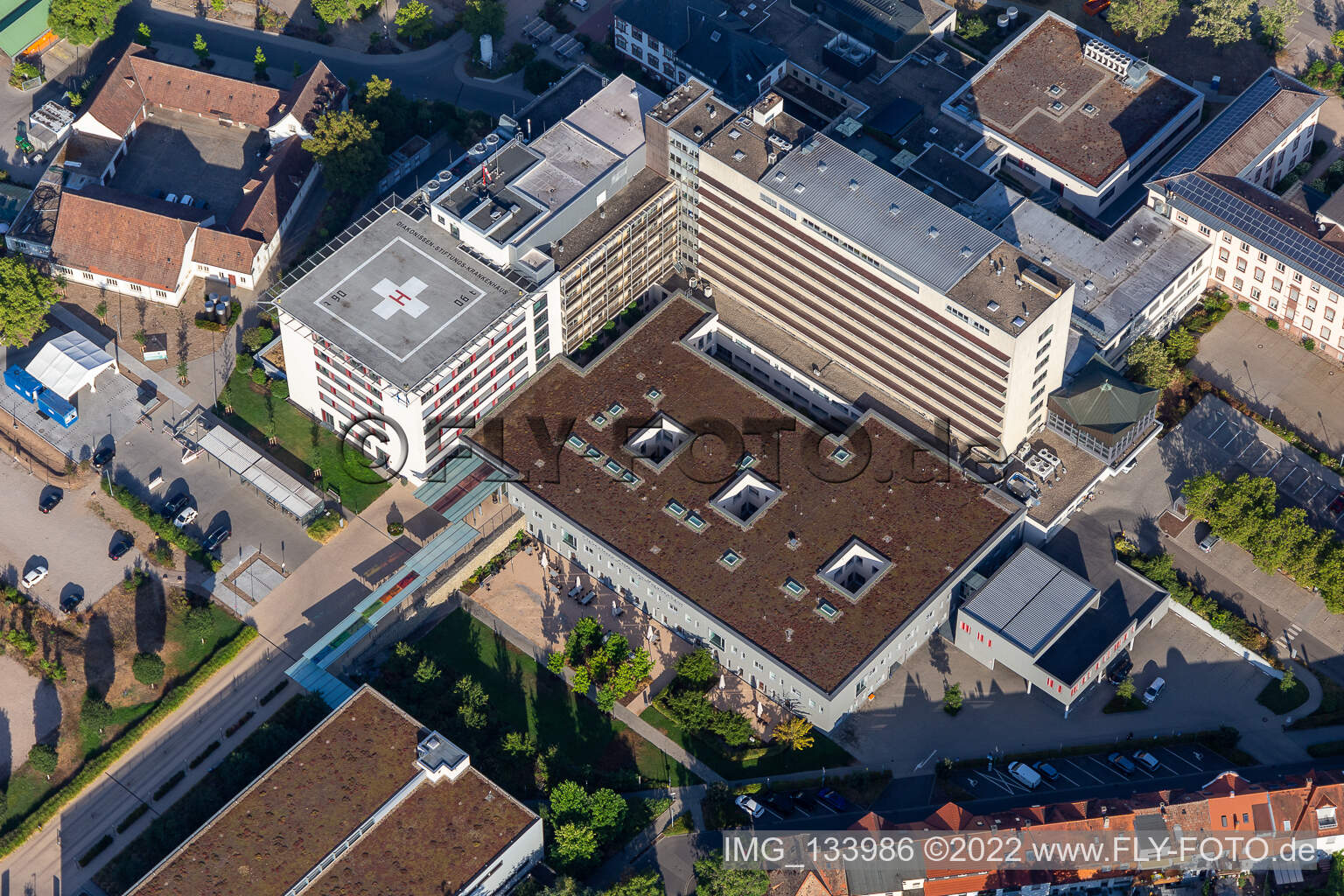 Luftaufnahme von Diakonissen-Stiftungs-Krankenhaus Speyer im Bundesland Rheinland-Pfalz, Deutschland