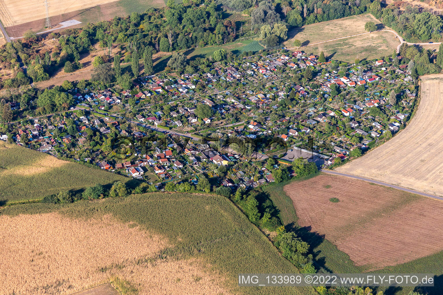 Luftbild von Kleingärtner Kugelfang in Speyer im Bundesland Rheinland-Pfalz, Deutschland