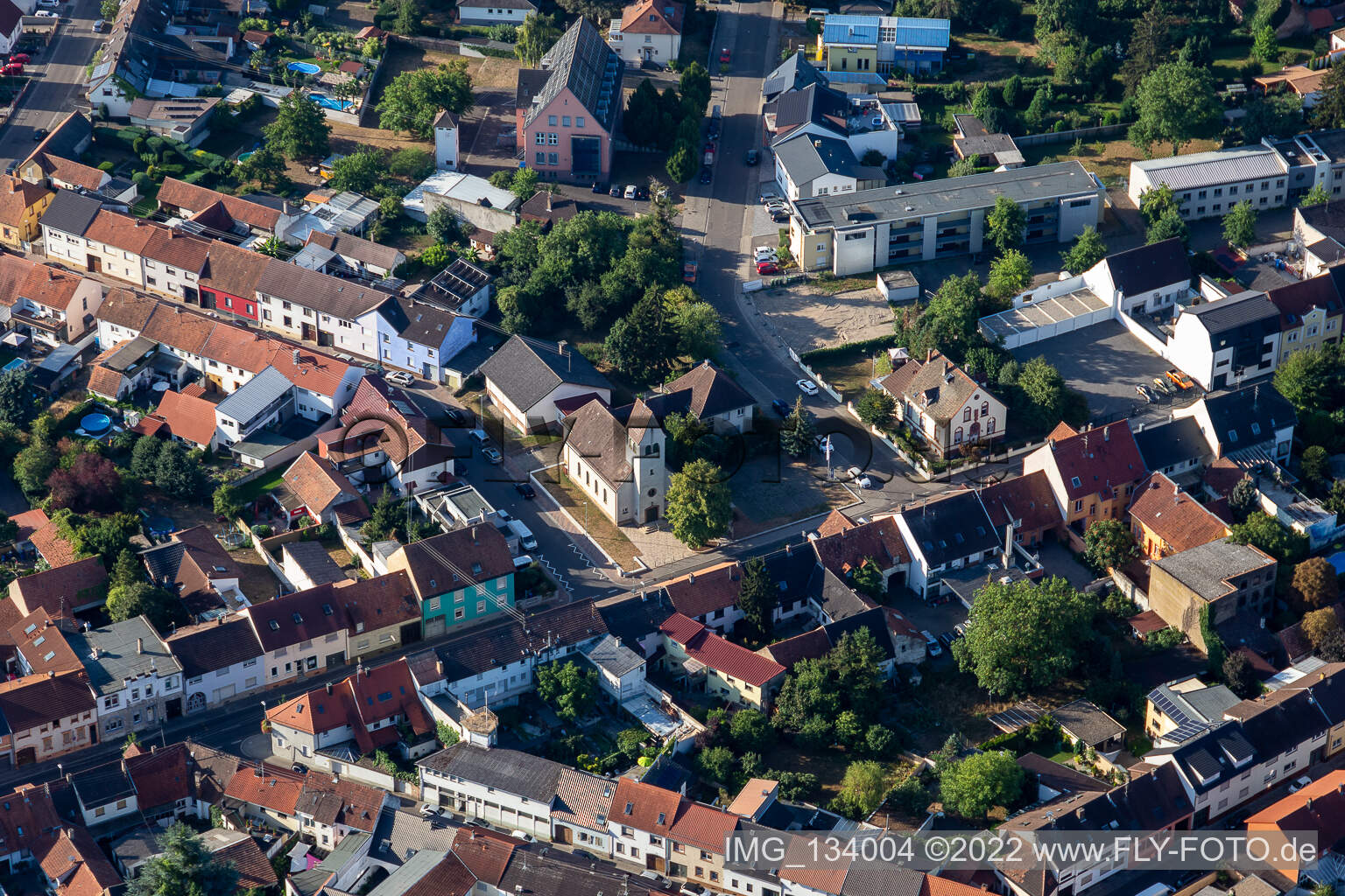 Luftbild von Evangelische Kirchengemeinde Philippsburg im Bundesland Baden-Württemberg, Deutschland